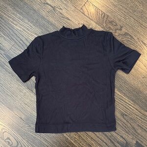 Black Mock Neck Short Sleeve Top by Babaton ( Aritzia)- size S